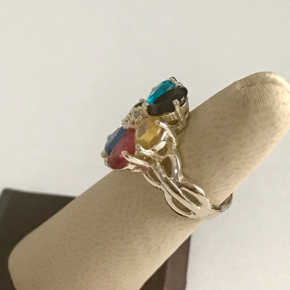 Mullticolored silver plated flower🌸 Ring! - Picture 5 of 5